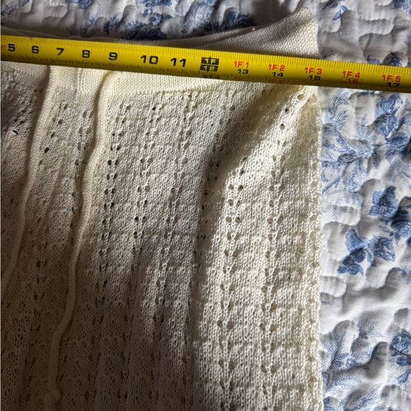 Cream Swim crotchet knit 2 piece Coverup with Flowing Palazzo Pants - Picture 4 of 10